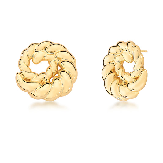 Gold Ember Button Earrings