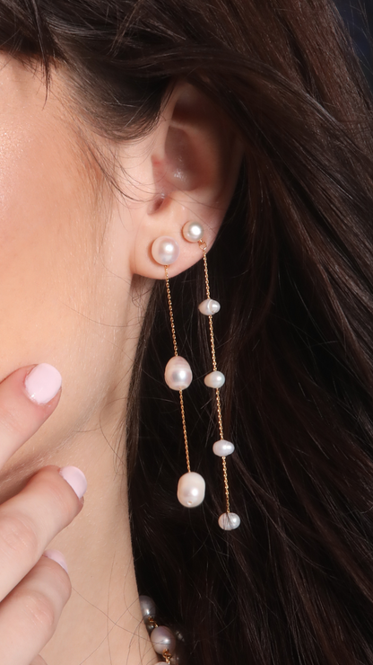 Five Pearls Long Earrings