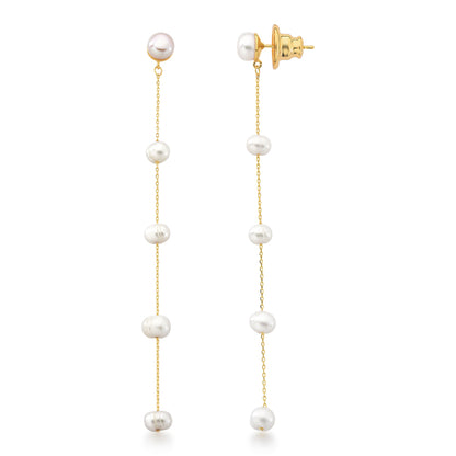 Five Pearls Long Earrings