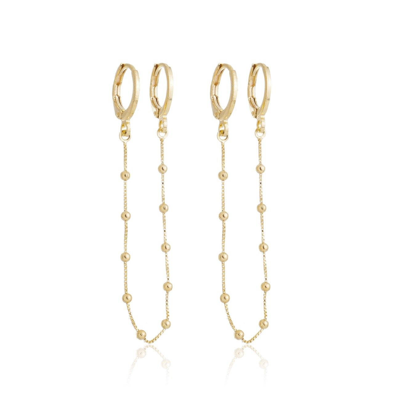 Long Chain Double Hoop Earrings