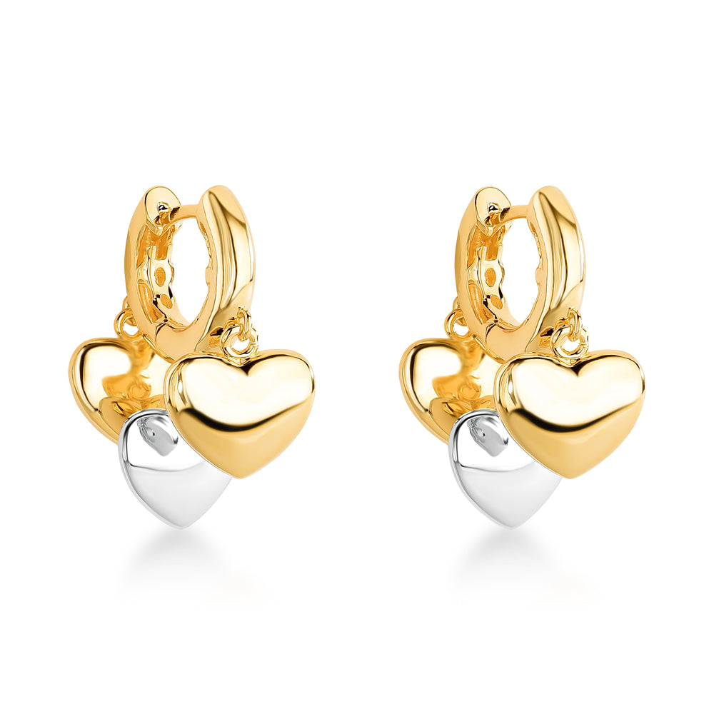 Trio Heart Hoop Earrings