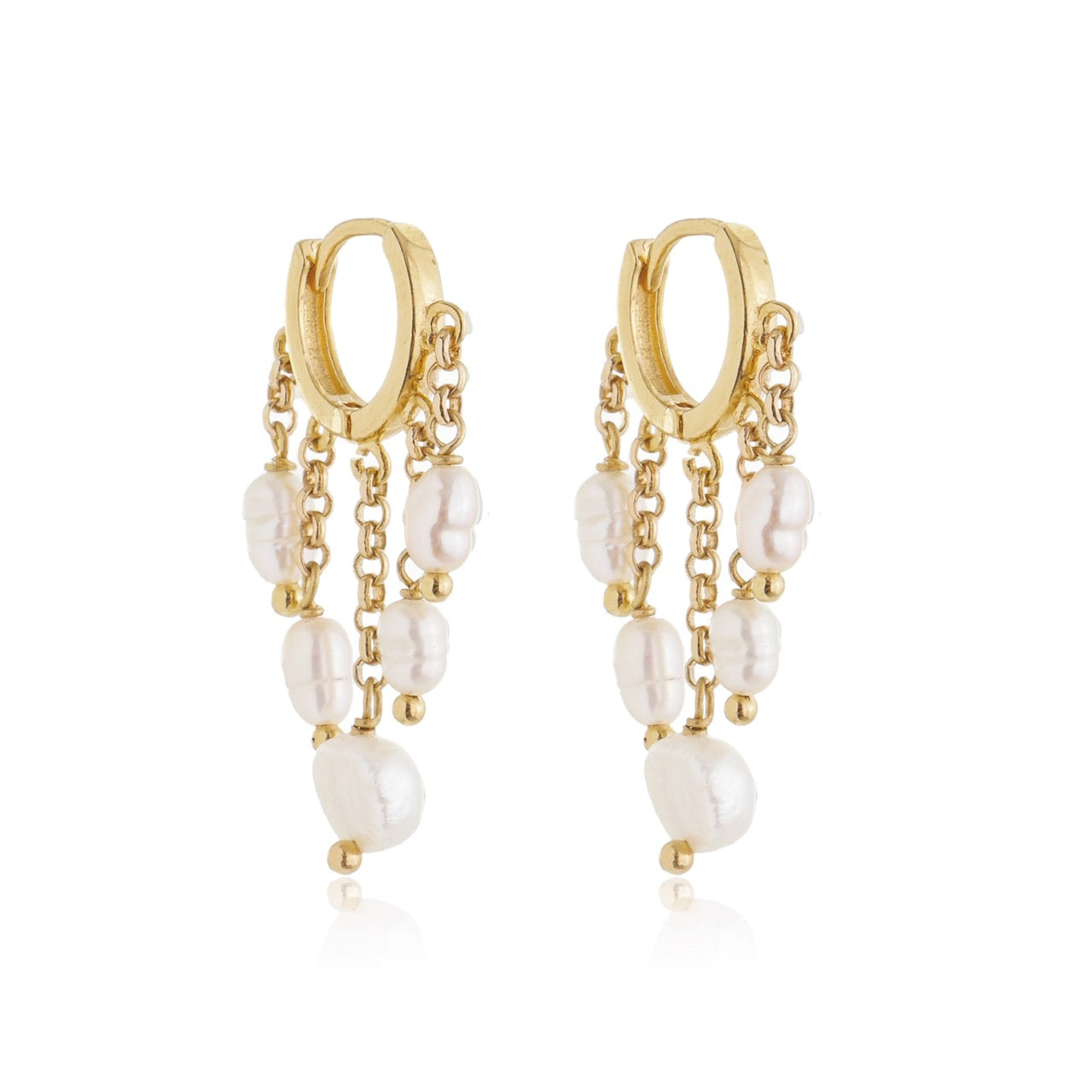 Long Bubble Fresh Water Pearl Earrings