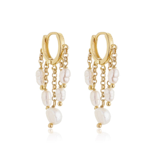 Long Bubble Fresh Water Pearl Earrings