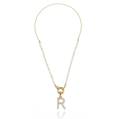 Petal Printed Initial Necklace